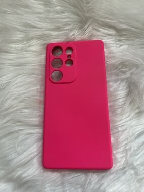 Hot Pink Silicone Phone Case - Slim Protective Cover Fits Galaxy S25 Ultra